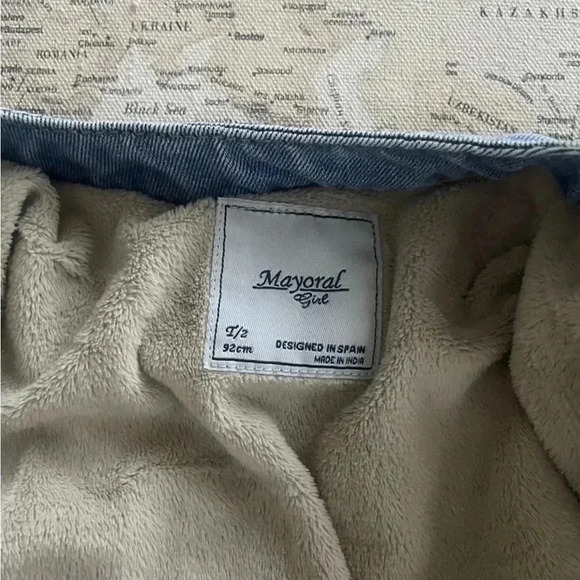 Mayoral Fur Lined Zip Up Denim Jacket 2T - Picture 4 of 5